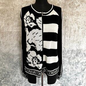 I'cona Black and White Zip Sweater EUC - Medium